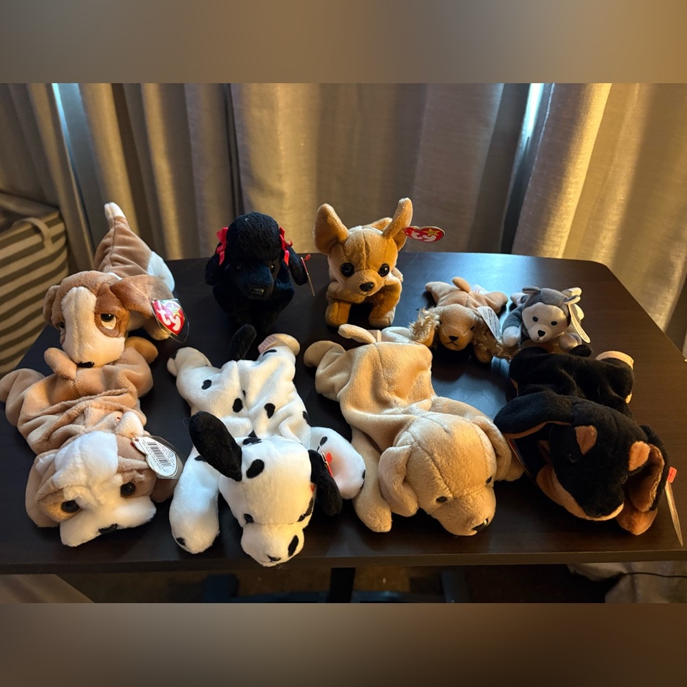 Dogs Vintage Ty Beanie Babies-Lot of 9